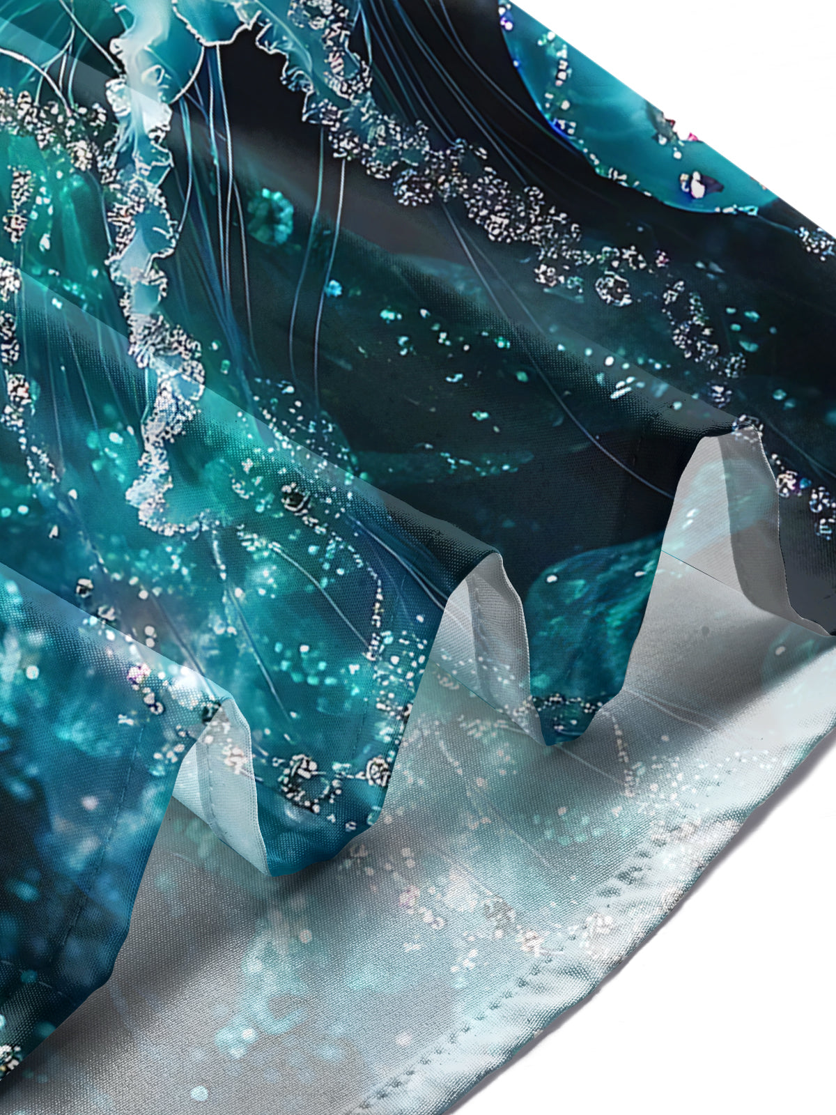 Jellyfish Print Men's Pocket Long Sleeve Shirts