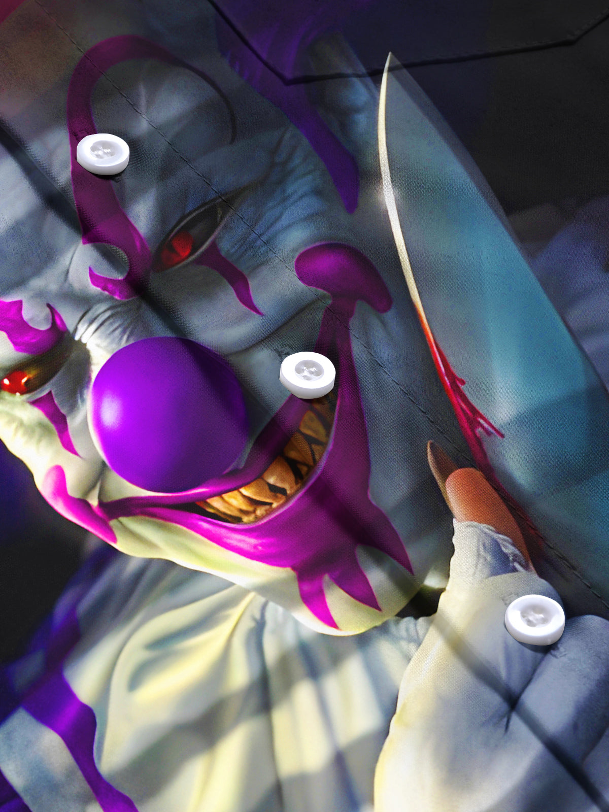 Funny Joker Halloween Men's Pocket Short Sleeve Shirts