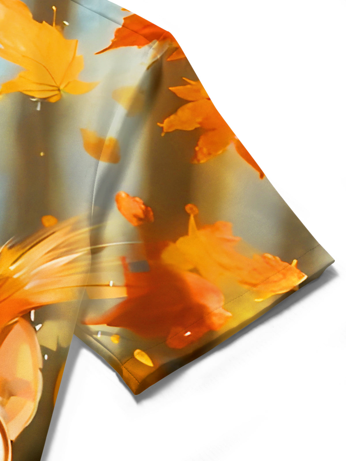 Funny Squirrel Maple Leaf Men's Pocket Short Sleeve Shirts