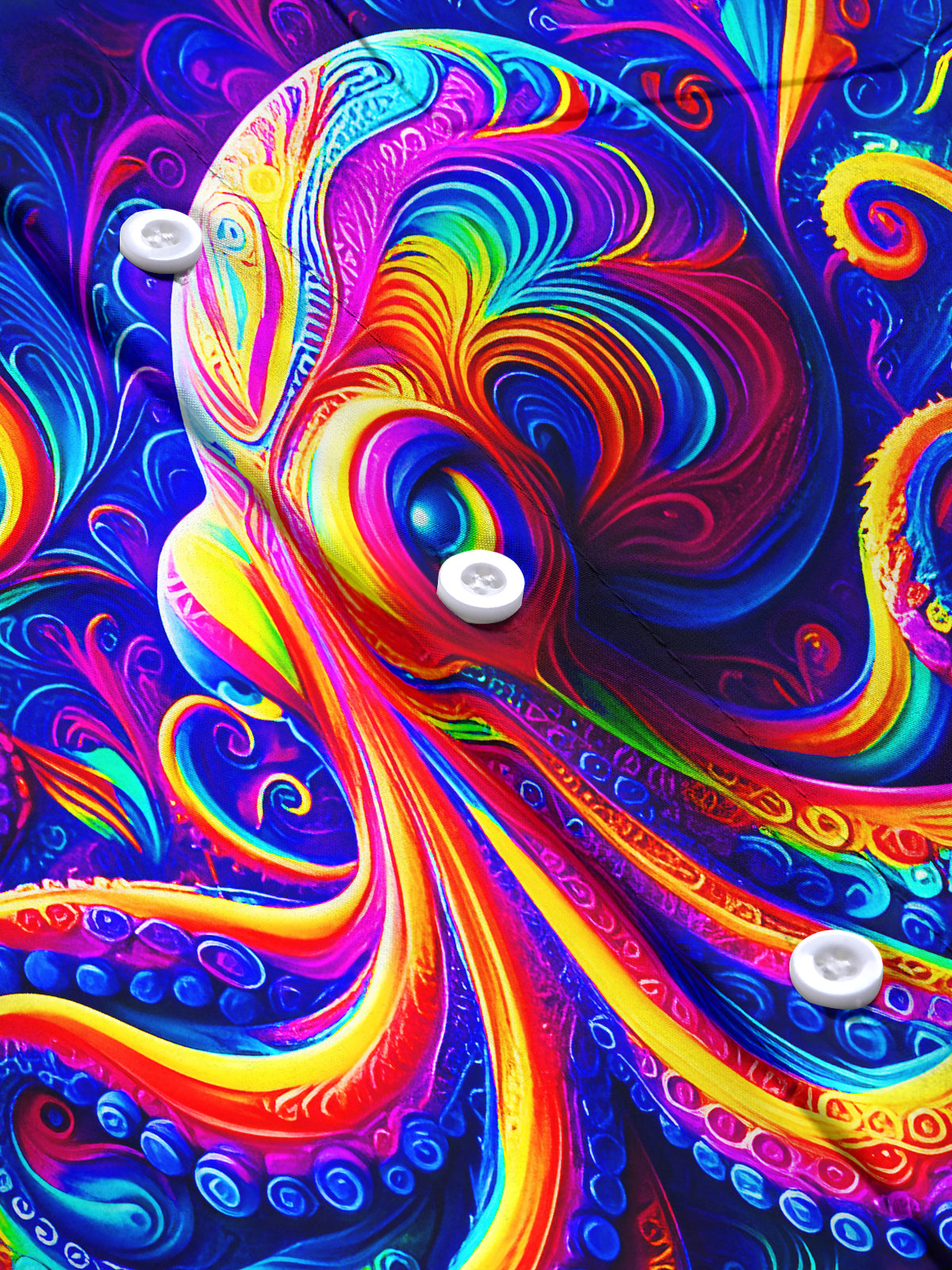 Colorful Octopus Swirl Men's Pocket Short Sleeve Shirts