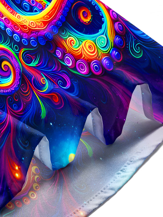 men's colorful octopus print shirt summer vacation