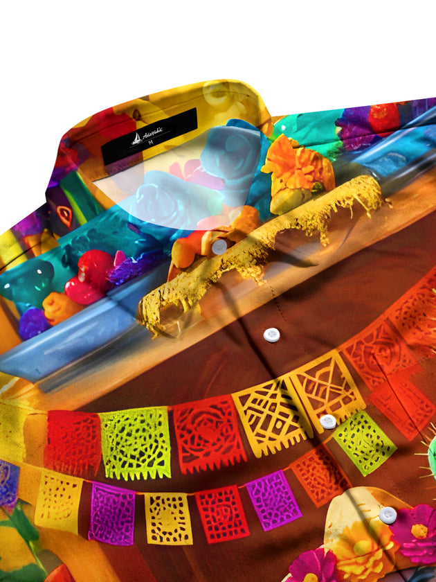 men's southwestern pattern shirt side view