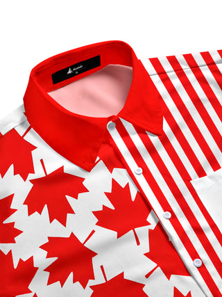 men's world map pattern shirt side view
