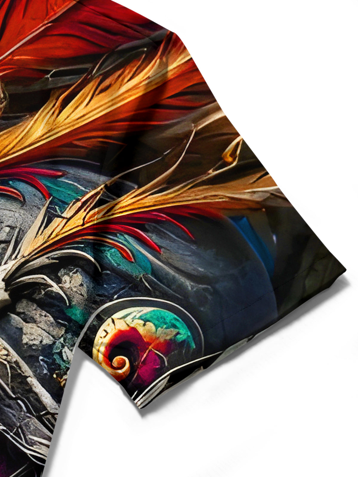 Funny Dark Skull Feather Halloween Men's Pocket Short Sleeve Shirts