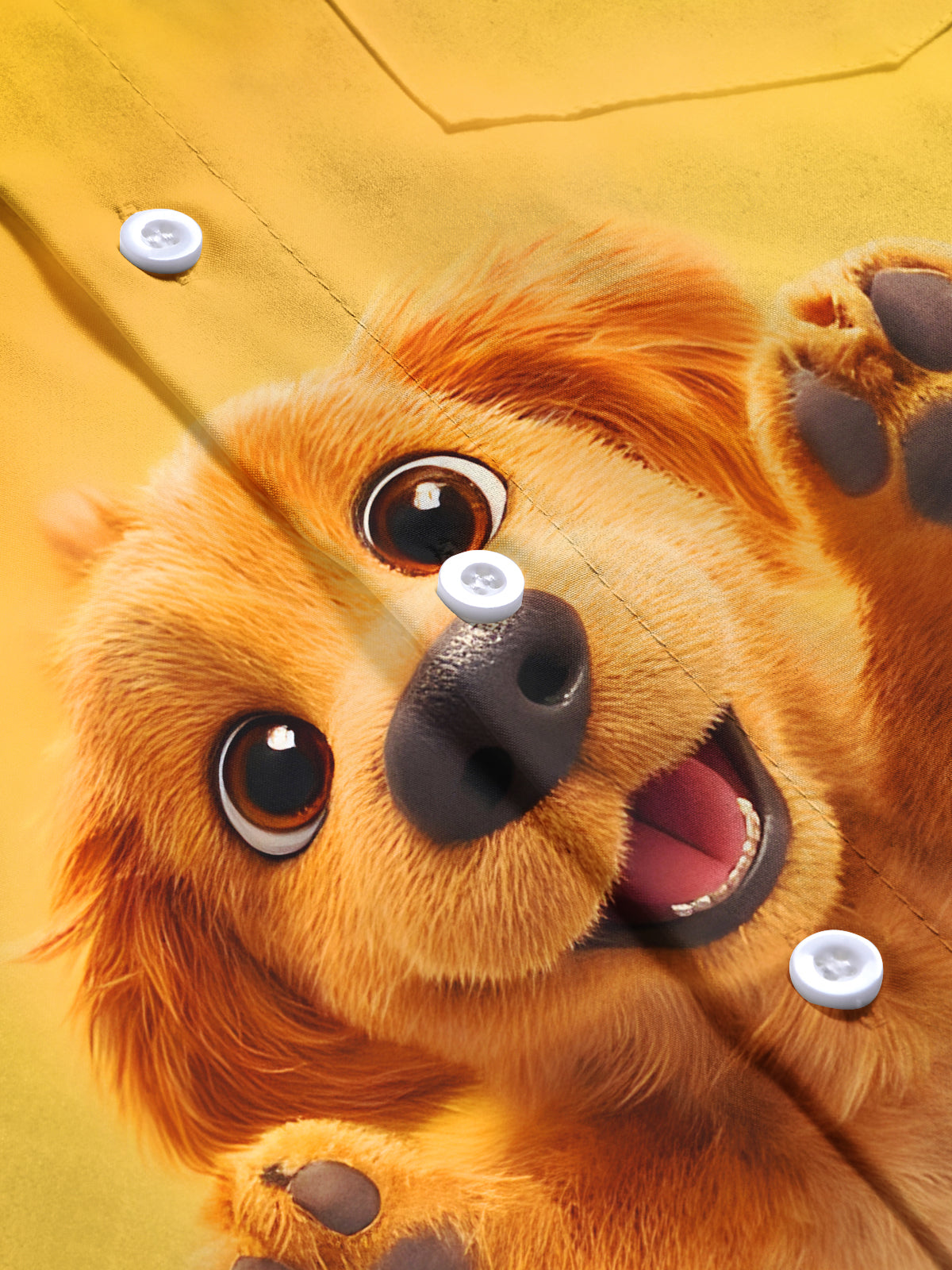 Funny Plush Puppy Men's Pocket Short Sleeve Shirts