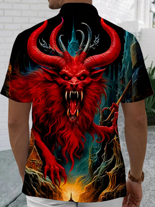 men's red spooky shirt back view