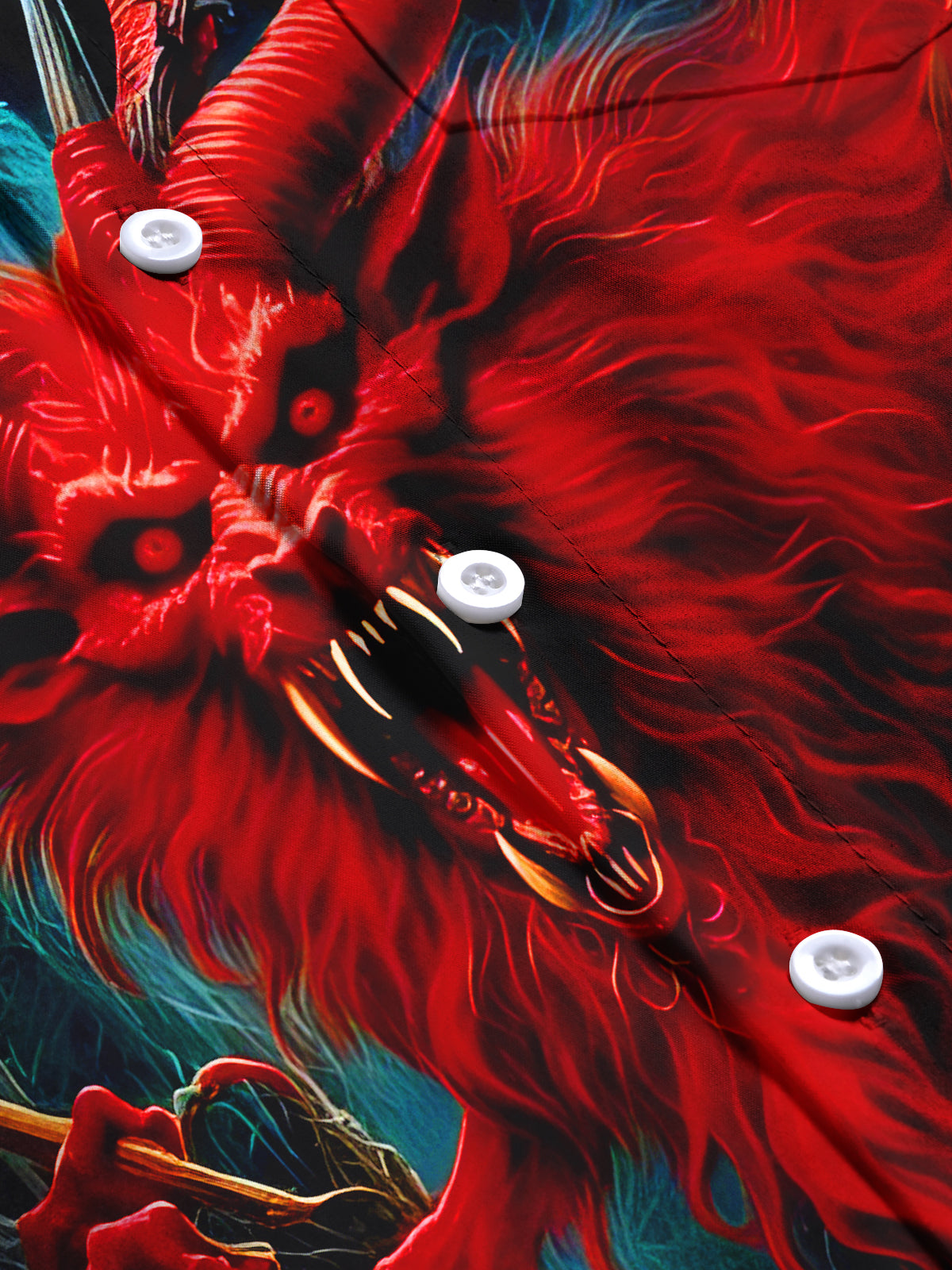 Funny Dark Red Monster Halloween Men's Pocket Short Sleeve Shirts