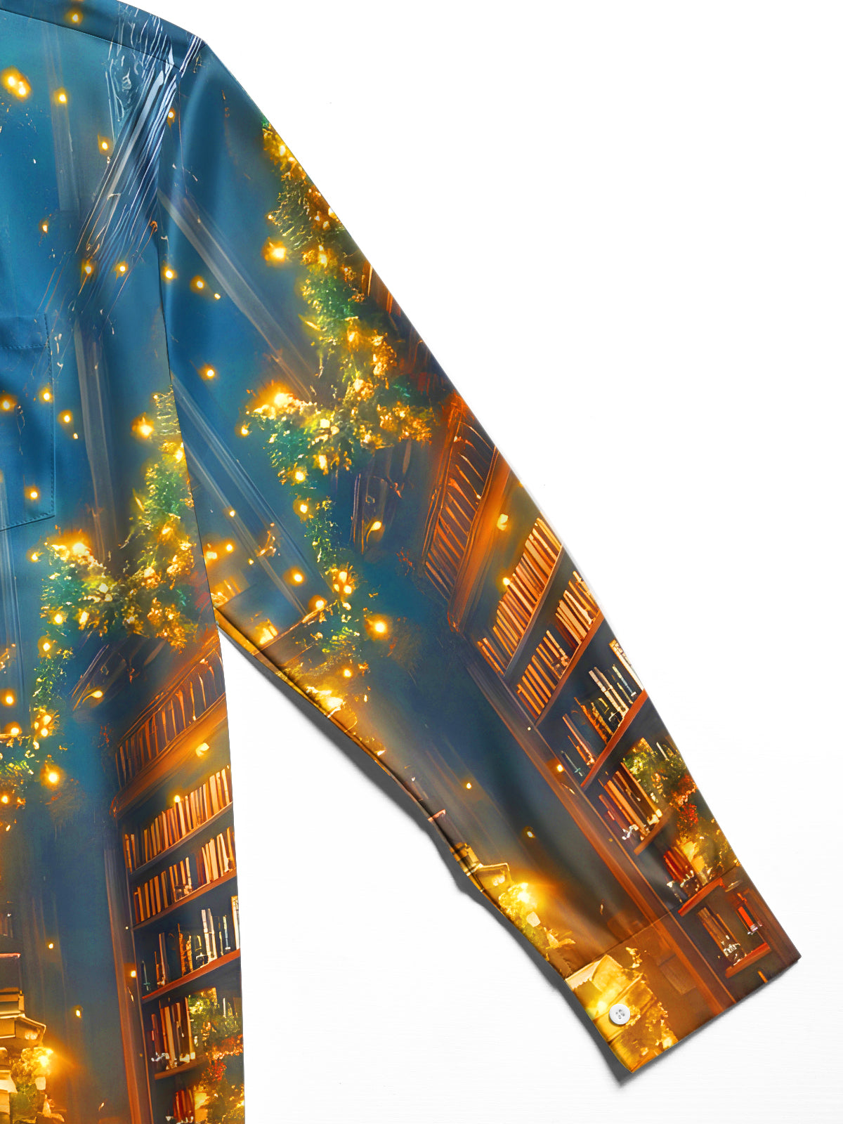 Book Christmas Tree Xmas Men's Pocket Long Sleeve Shirts