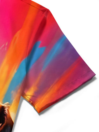 men's tie dye shirt close-up short sleeve