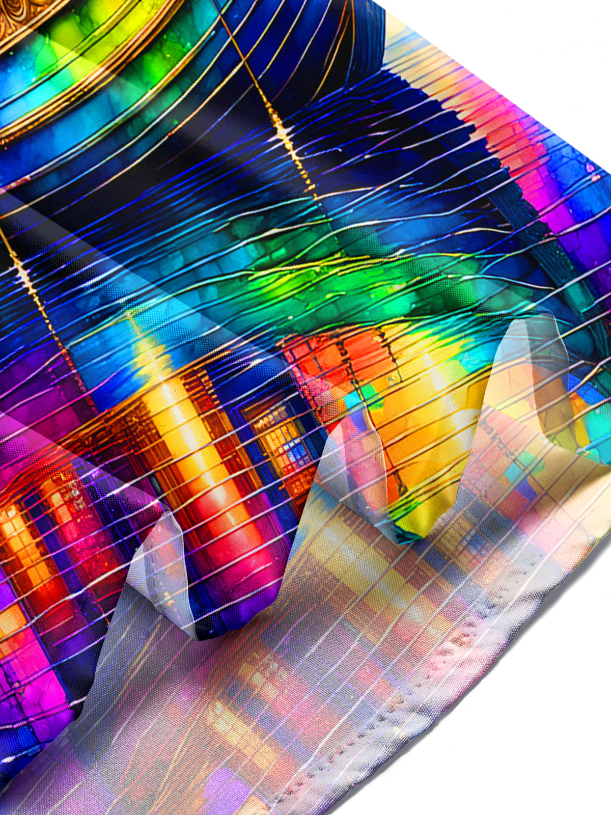 Tie Dye Psychedelic Colorful Boat Men's Pocket Long Sleeve Shirts