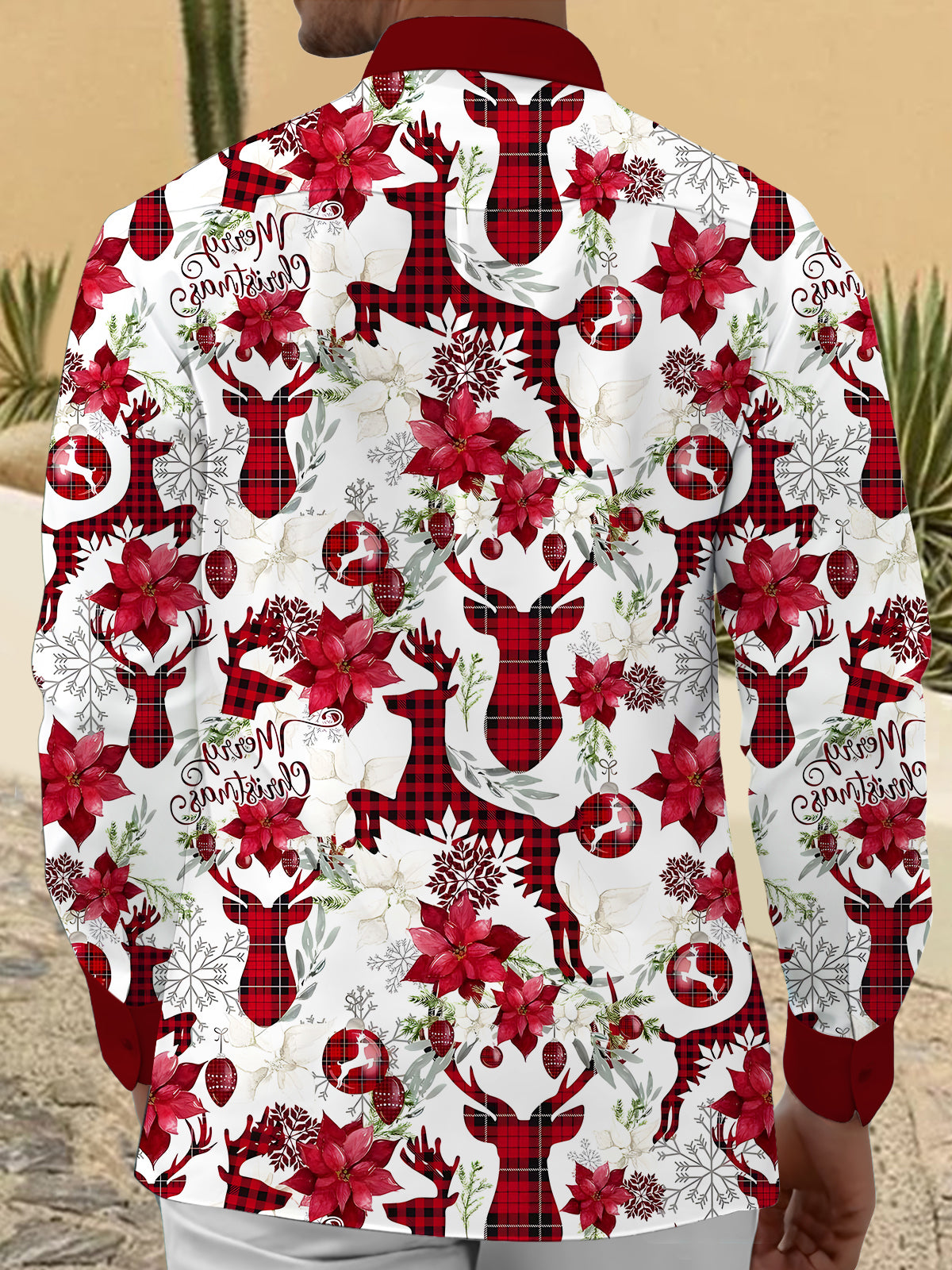 Christmas Men's Pocket Long Sleeve Shirts