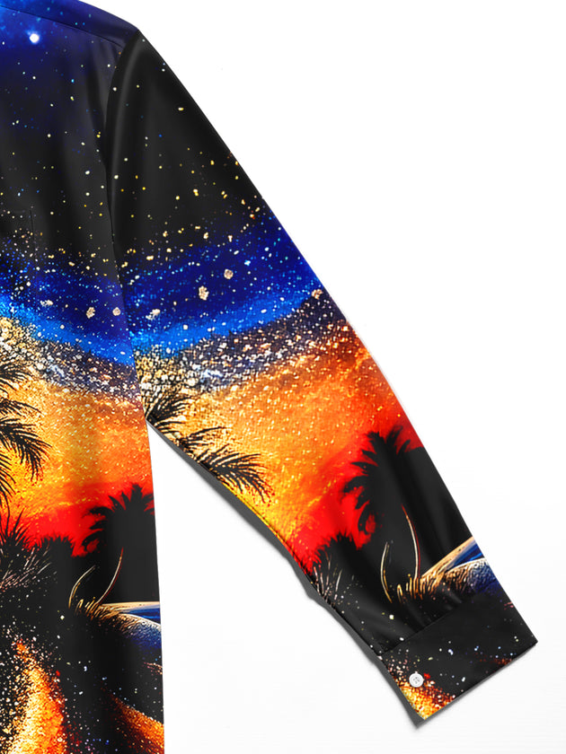 men's Hawaiian shirt close-up full sleeve