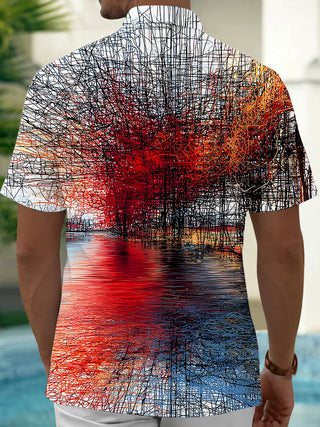 Men's forest short sleeve shirt back view