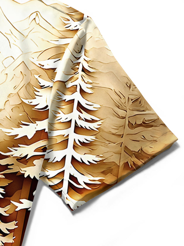 men's printed shirt close-up short sleeve