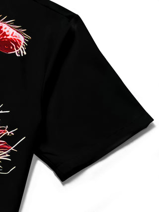men's printed shirt close-up short sleeve