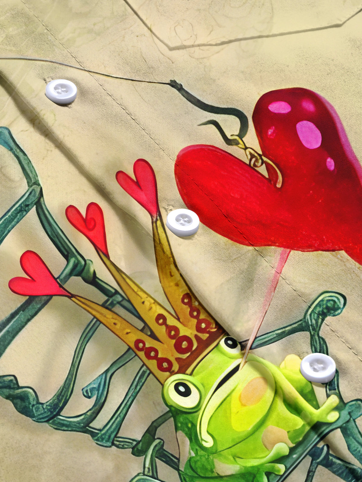 Funny Frog Love Men's Pocket Short Sleeve Shirts