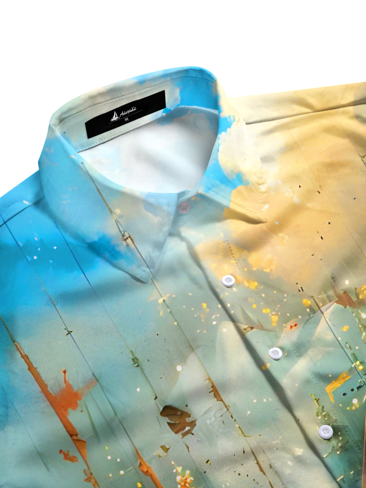 Winter Snow Scene Christmas Tree Train Xmas Men's Pocket Long Sleeve Shirts