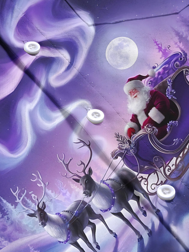 Men's Christmas Santa Claus print short sleeve shirt flat lay