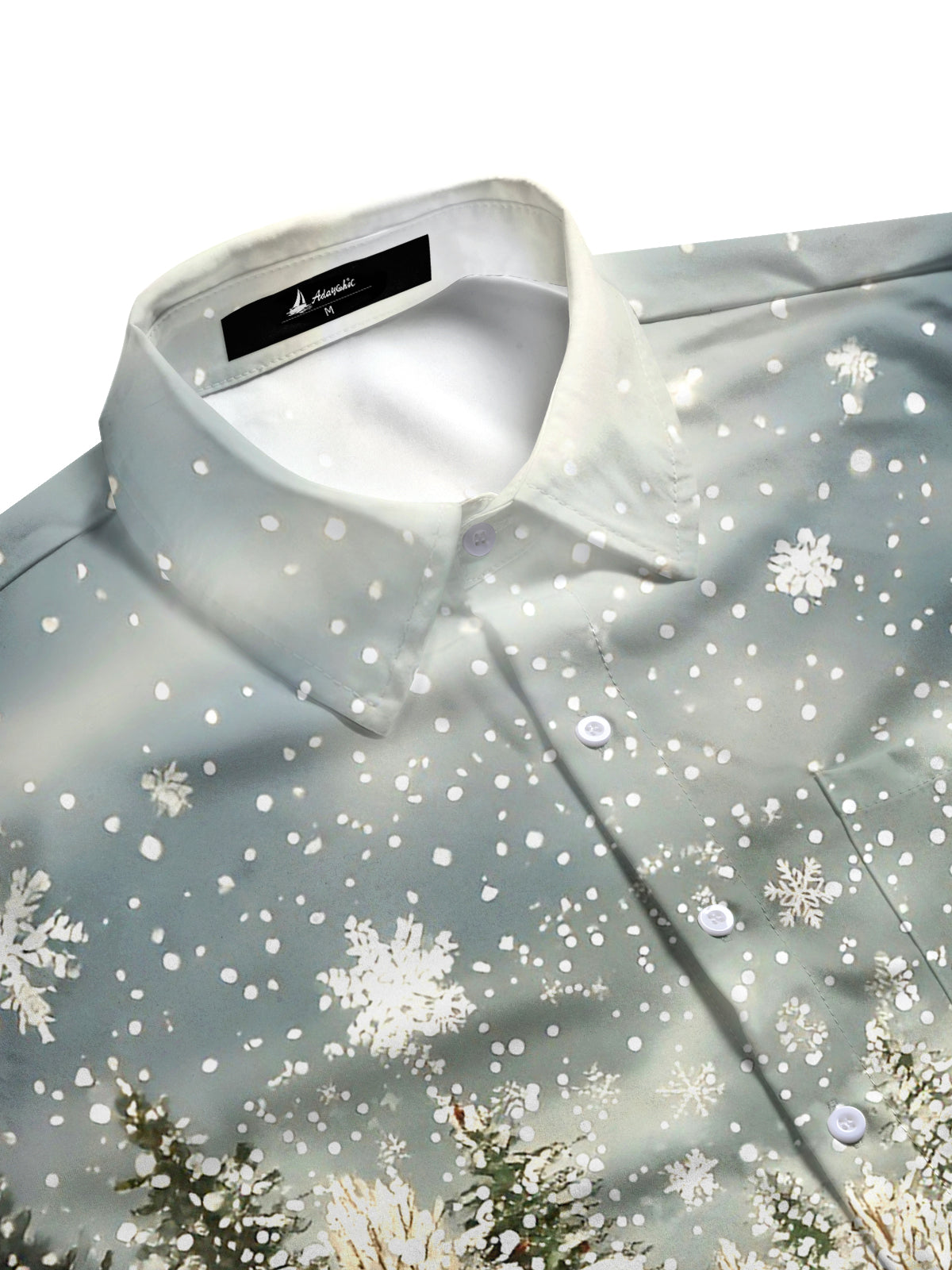 Winter Forest Men's Pocket Long Sleeve Shirts