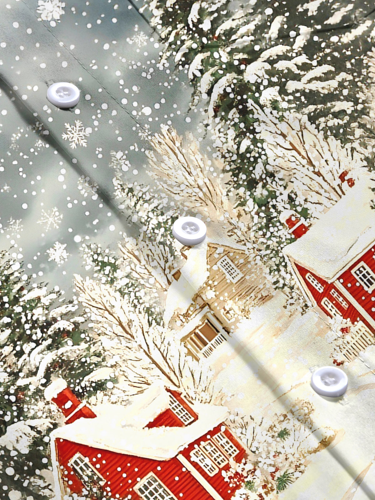 Winter Forest Men's Pocket Long Sleeve Shirts