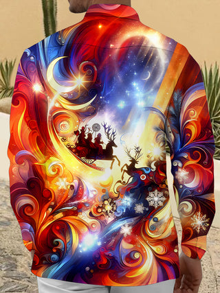 men's holiday shirt back view