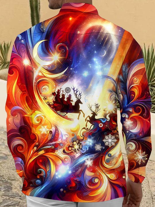men's holiday shirt back view