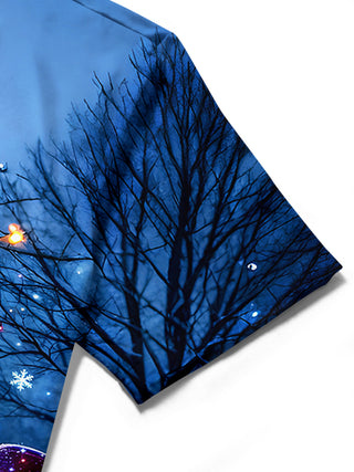 men's Christmas shirt close-up short sleeve