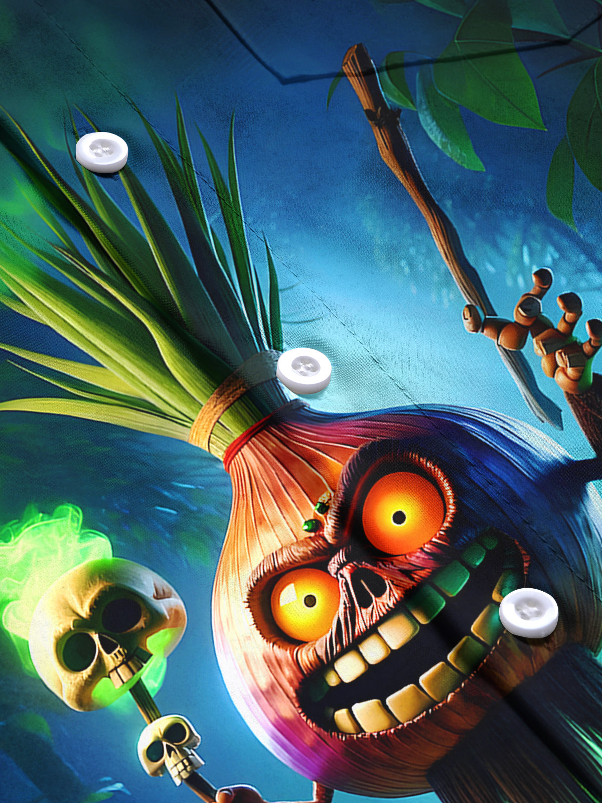 Funny Vegetable Onion Skull Men's Pocket Short Sleeve Shirts