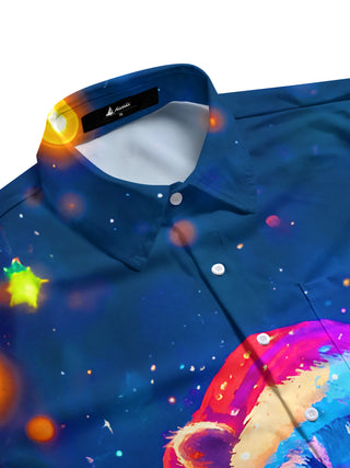 men's festive shirt side view