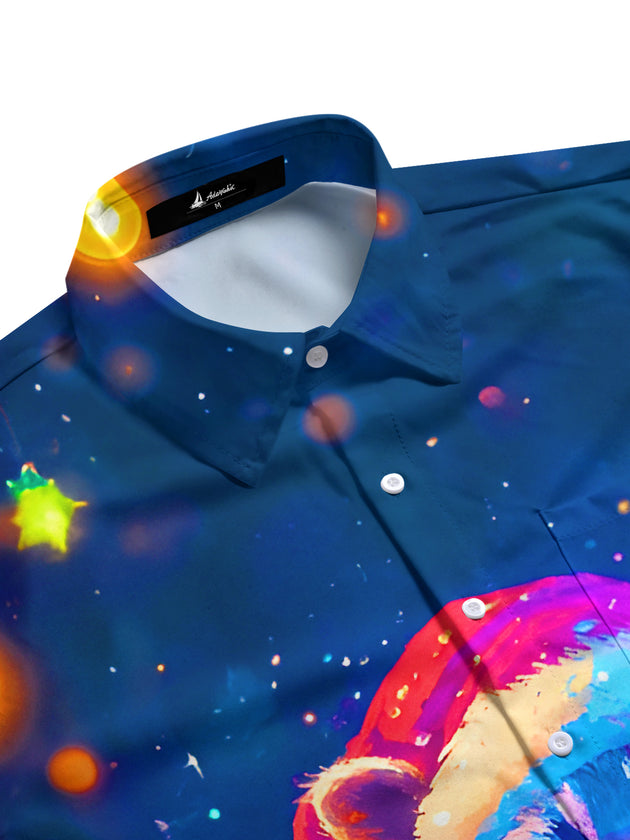 men's festive shirt side view