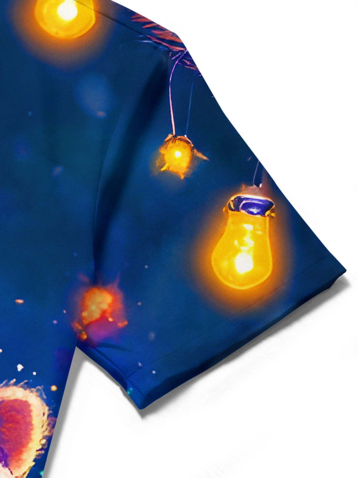 Funny Christmas Lights Raccoon Xmas Men's Pocket Short Sleeve Shirts