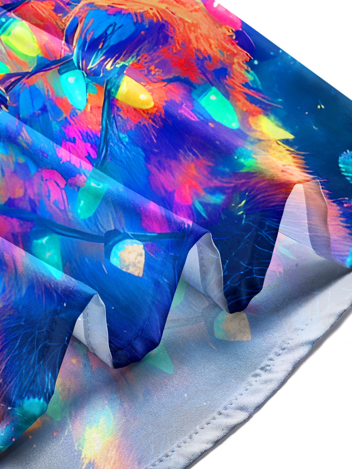 Funny Christmas Lights Raccoon Xmas Men's Pocket Short Sleeve Shirts