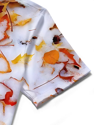 men's map print shirt close-up short sleeve