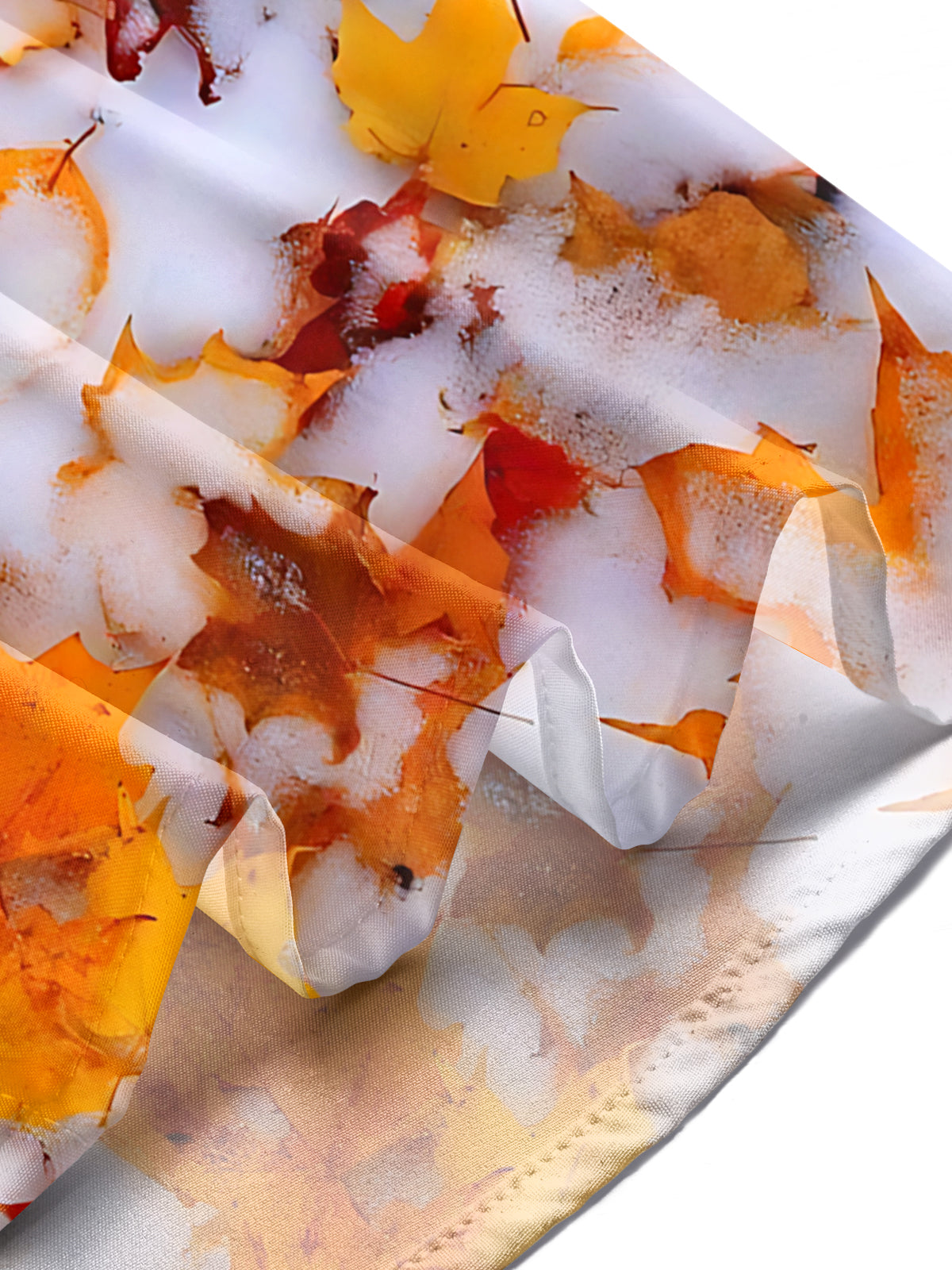 Snow Maple Leaf Print Men's Pocket Short Sleeve Shirts