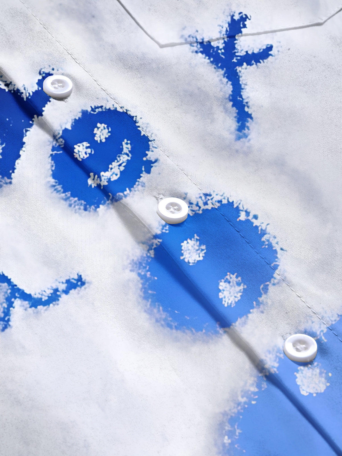 Snowman Print Men's Pocket Short Sleeve Shirts