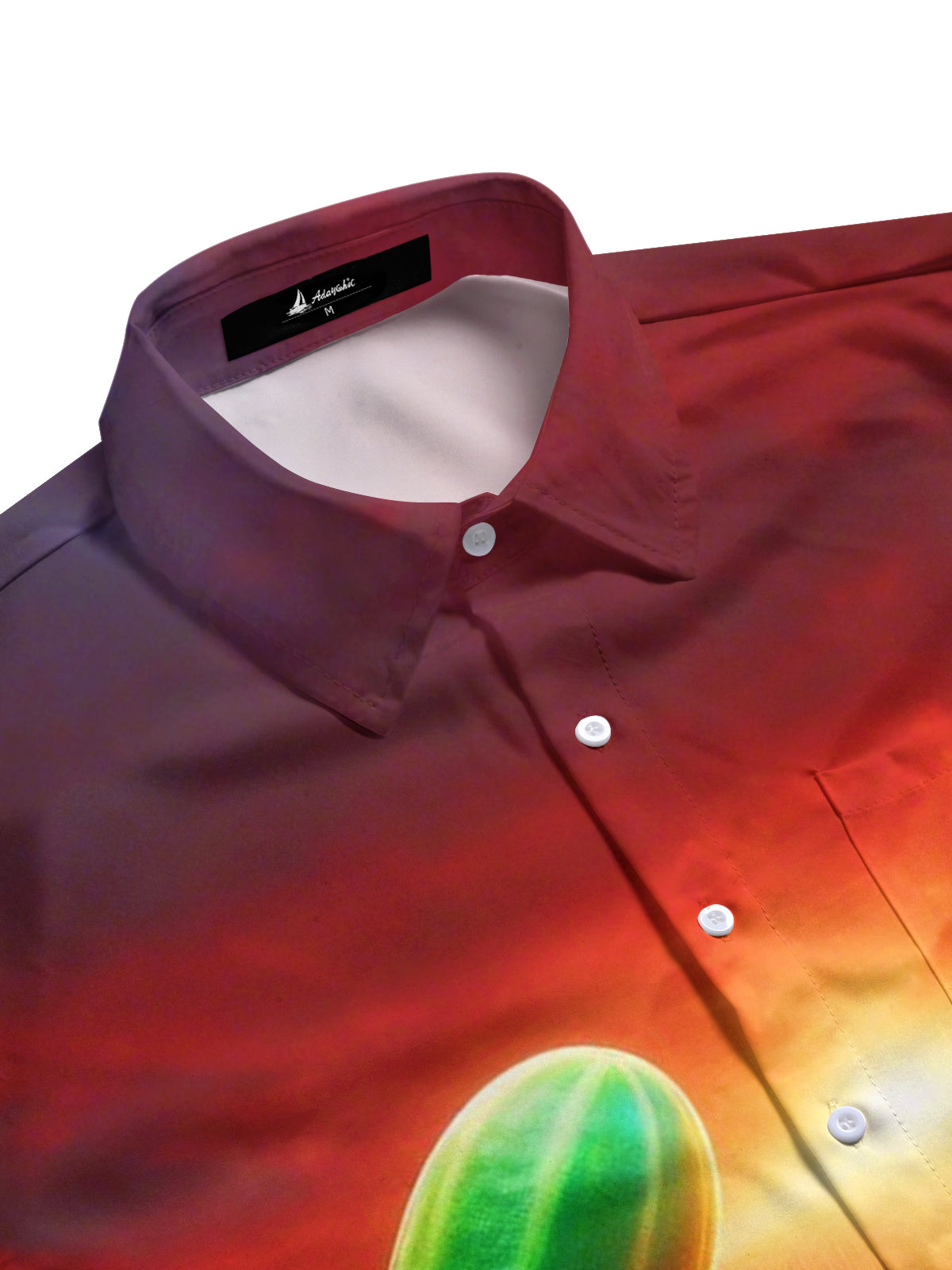 Funny Tomato Cucumber Print Men's Pocket Short Sleeve Shirts