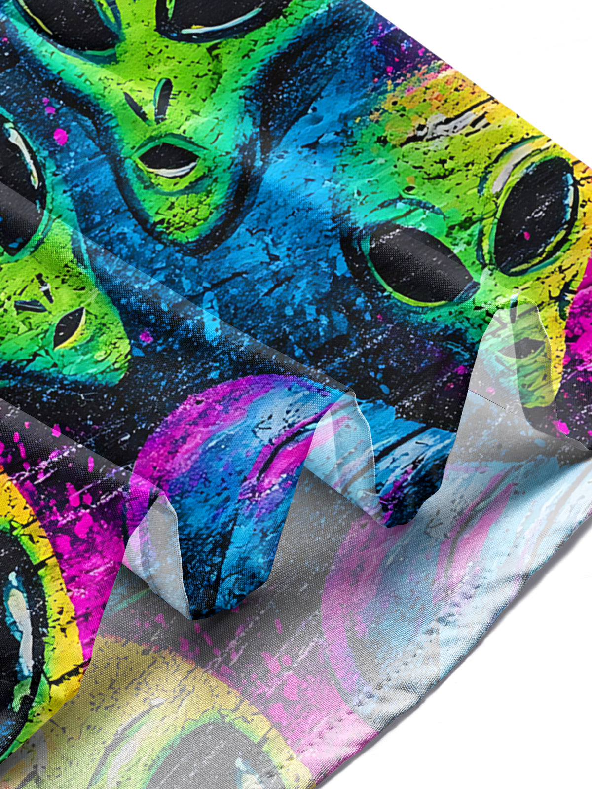 Alien Print Men's Pocket Short Sleeve Shirts