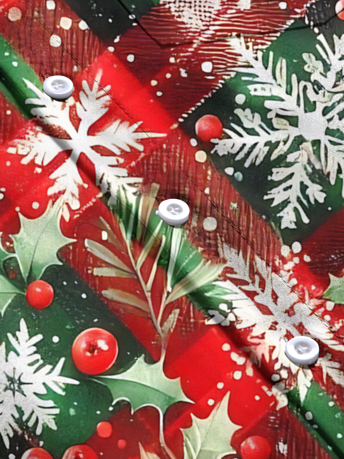 Christmas Print Men's Pocket Long Sleeve Shirts