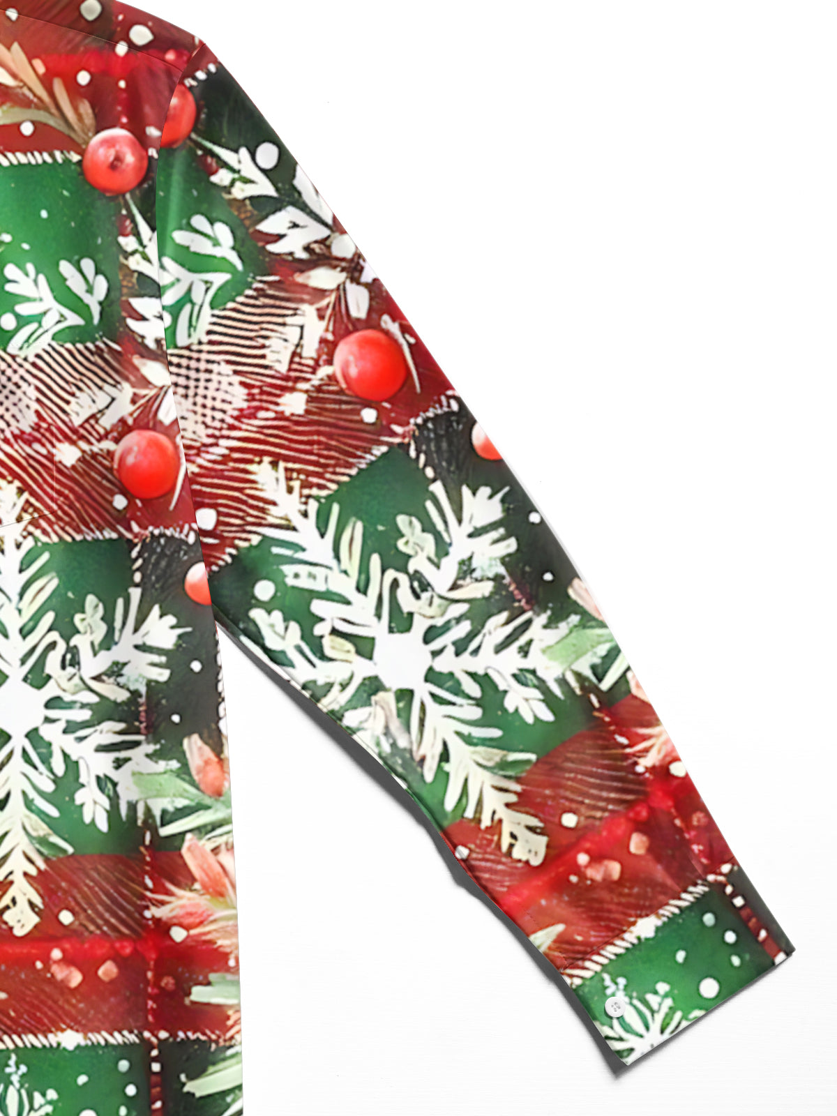 Christmas Print Men's Pocket Long Sleeve Shirts