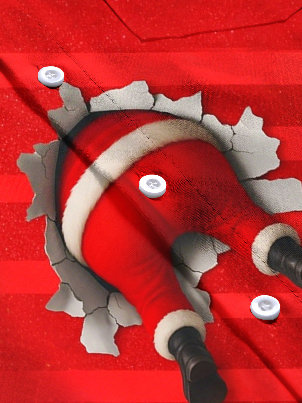 Christmas Print Men's Pocket Long Sleeve Shirts