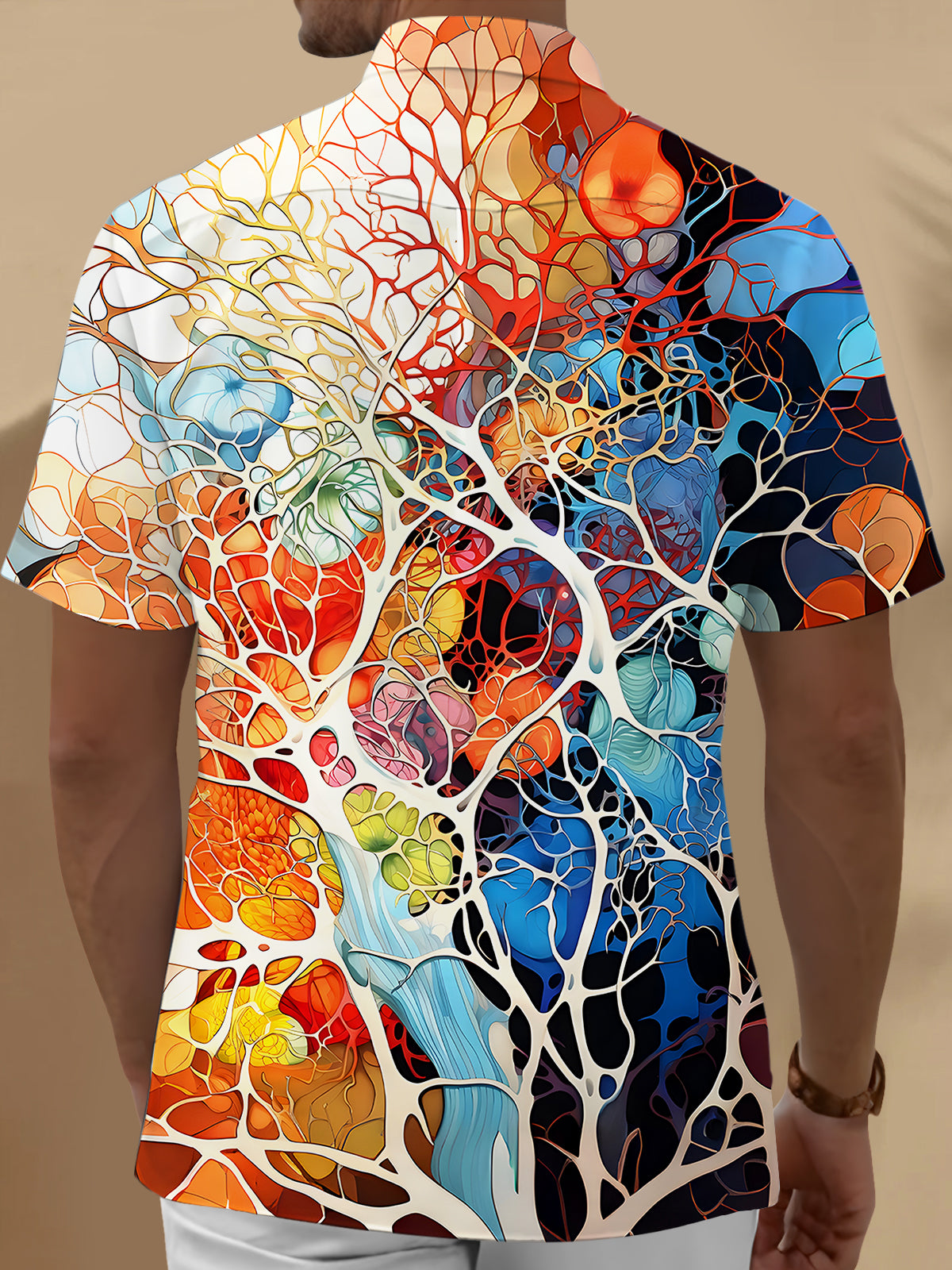 Abstract Men's Pocket Short Sleeve Shirts