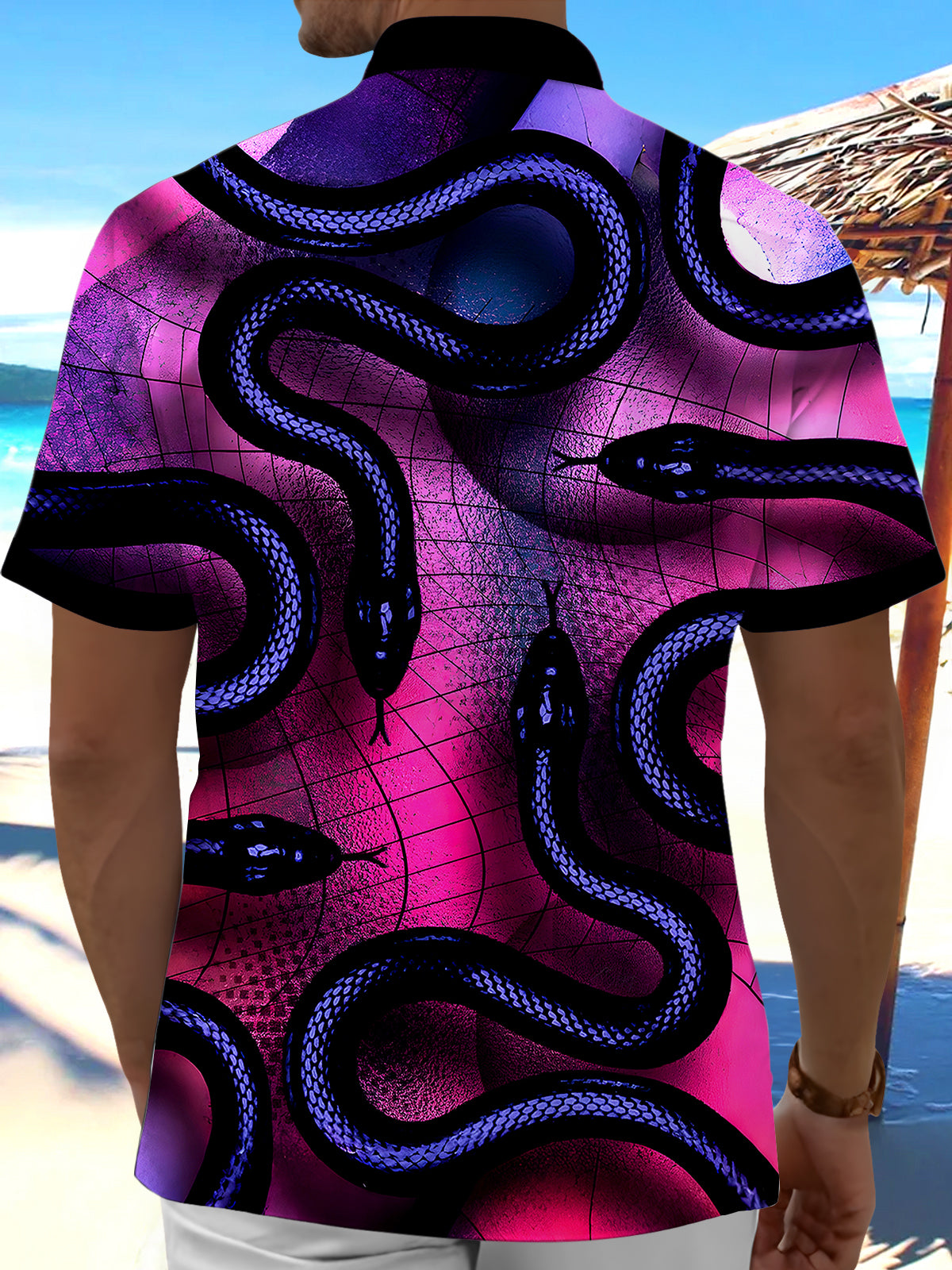 Snake Men's Pocket Short Sleeve Shirts