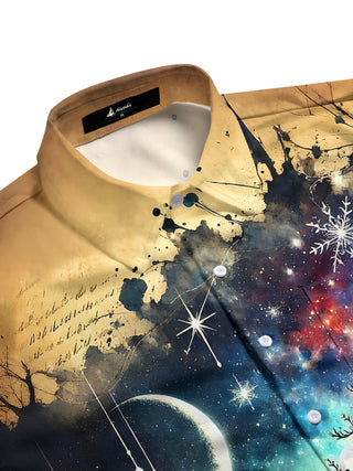 Men's festive vintage print full sleeve shirt side view