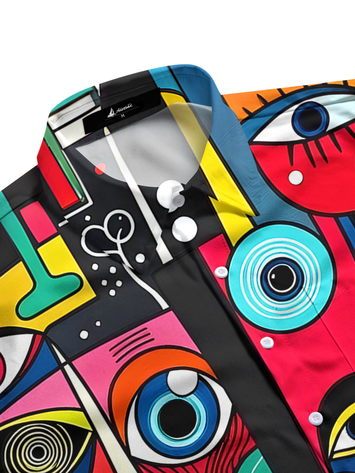 Art Face Eyes Men's Pocket Long Sleeve Shirts