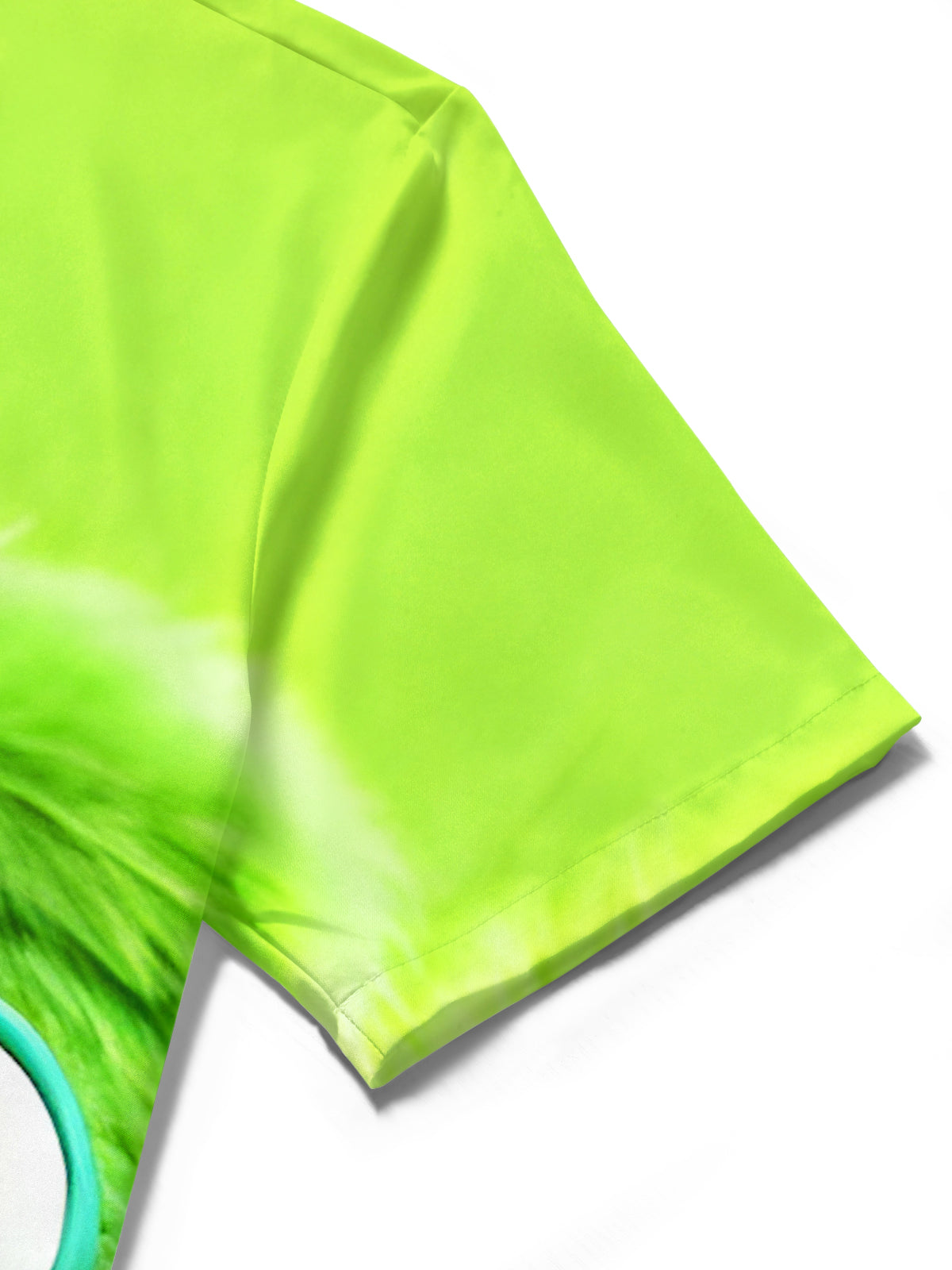 Funny Green Monster Men's Pocket Short Sleeve Cuban Collar Shirts