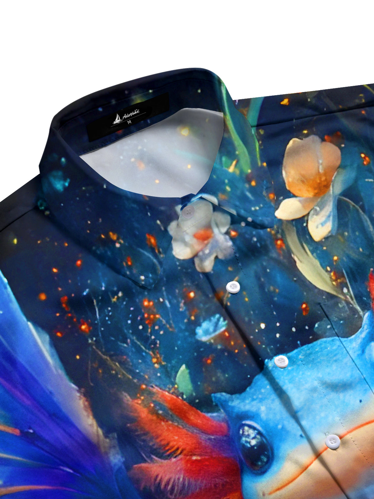 Funny Salamanders Marine Life Floral Men's Pocket Short Sleeve Shirts