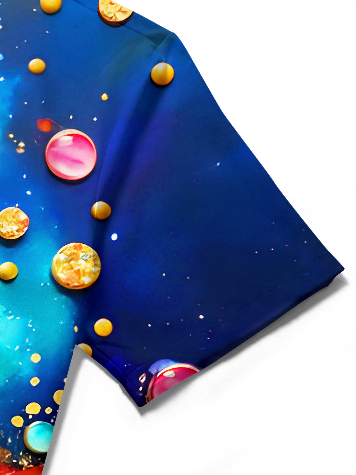 Art Rainbow Gilded Water Drops Men's Pocket Short Sleeve Stand Collar Shirts