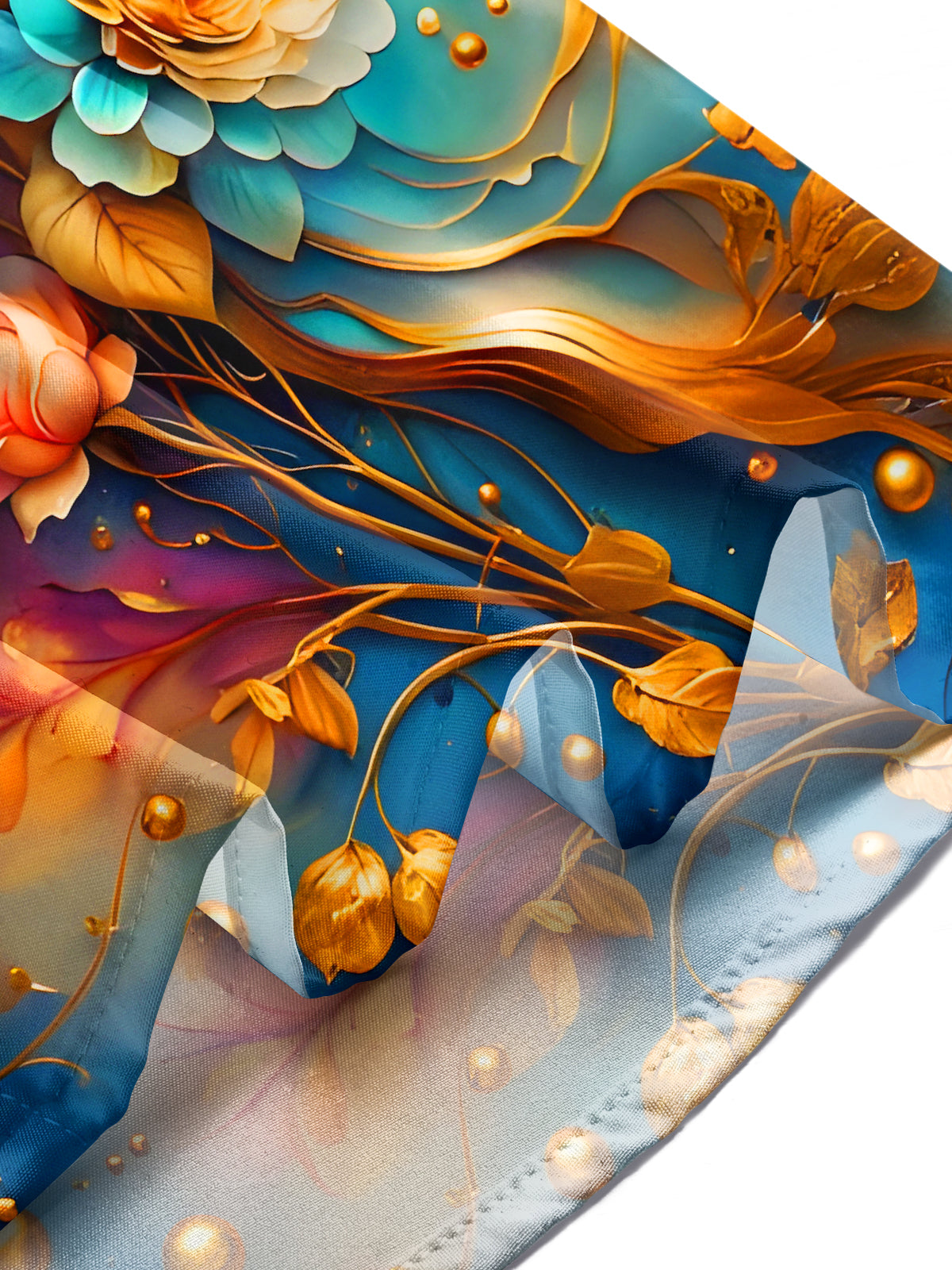 Art Gilded Floral Men's Pocket Short Sleeve Shirts