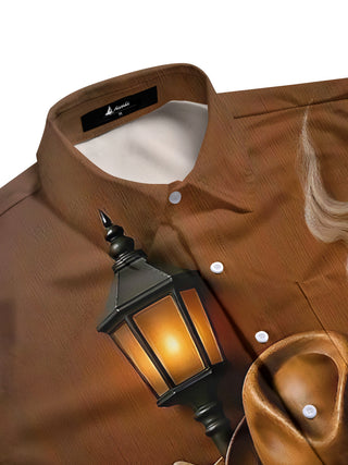 men's classic print shirt side view