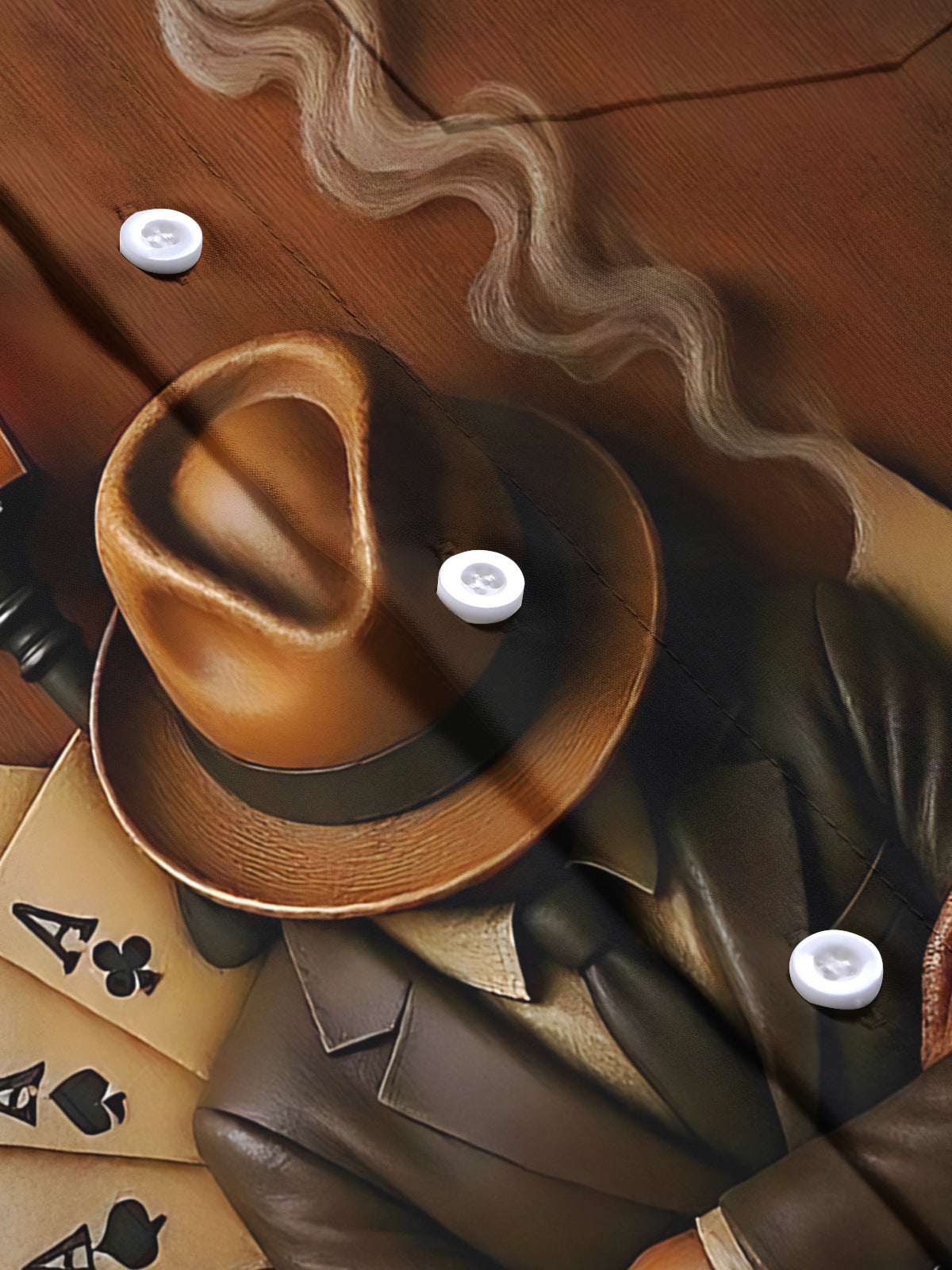 Vintage Card Player Art Print Men's Pocket Short Sleeve Shirts